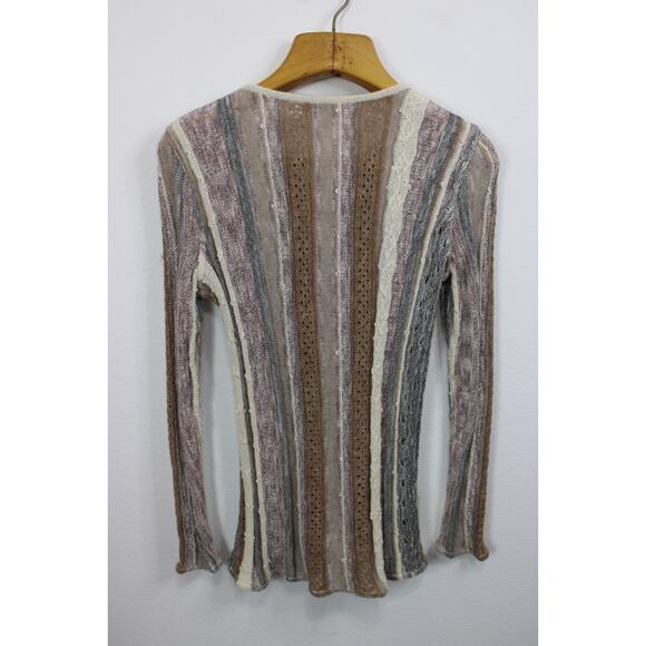 Simply Natural Cardigan Alpaca Long Sleeve Sweater Gray Brown Peru Size S - Picture 13 of 13